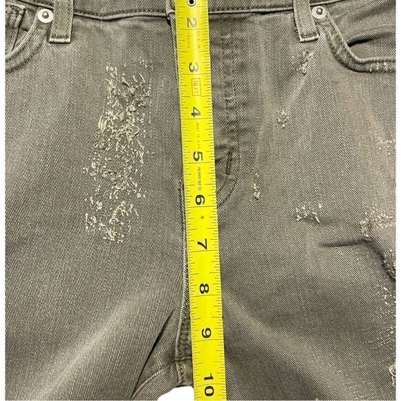 HUDSON Women's Jeans Riley Crop High Rise Destructed Button Fly Green Size 27 - Picture 14 of 14